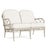Brown Jordan Calcutta Loveseat in Titanium with Sea Salt and Dune Welt Cushions For Sale