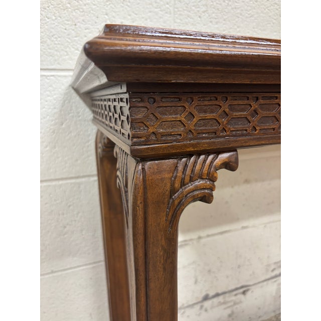 English Vintage English Chippendale Style Console Table Sofa Table Hall Table For Sale - Image 3 of 9
