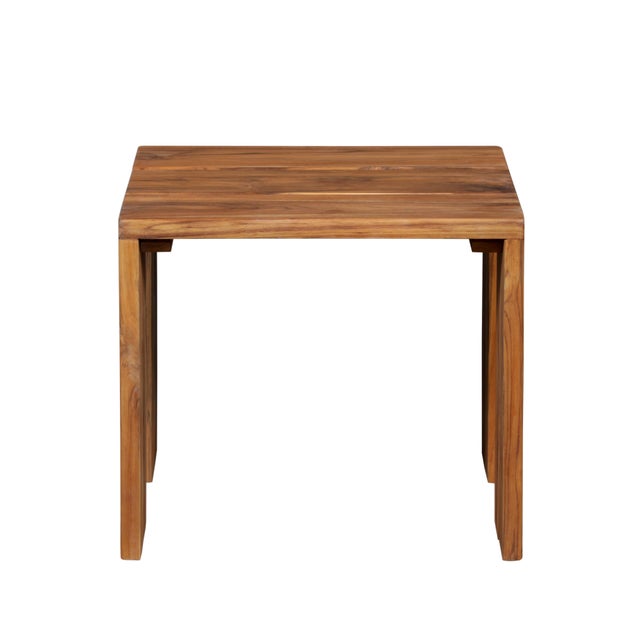 2020s Paradiso Outdoor Teak Wood End Table For Sale - Image 5 of 8
