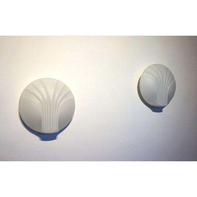 Art Deco Opal Glass Mussel Wall Lamps by Egon Hillebrand for Hillebrand Leuchten, 1960s, Set of 2 For Sale - Image 7 of 18