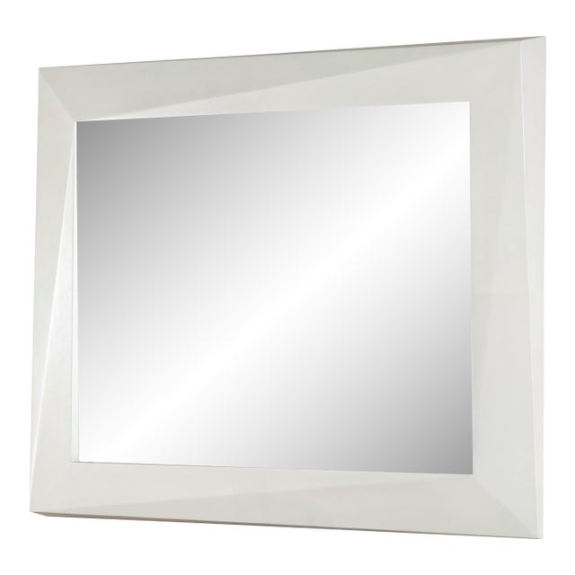 Carrier & Company Faceted Mirror - Light Parchment For Sale