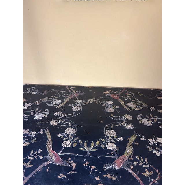Large Vintage Coffee Table with Painted Chinoiserie For Sale - Image 10 of 13
