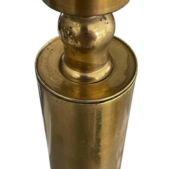 1960s Vintage Sculptural Brass Neoclassical Revival Table Lamps - a Pair For Sale - Image 9 of 12