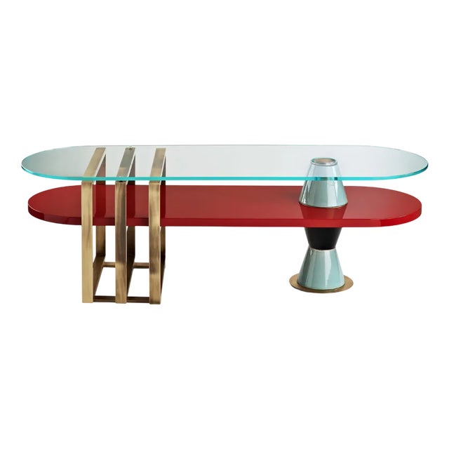 Palm Oval Coffee Table by Marioni For Sale