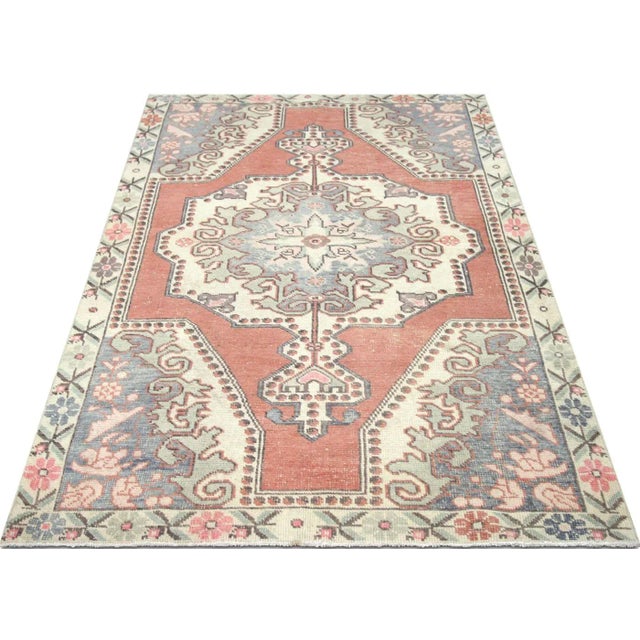 1960s Turkish Oushak Rug For Sale In Los Angeles - Image 6 of 7