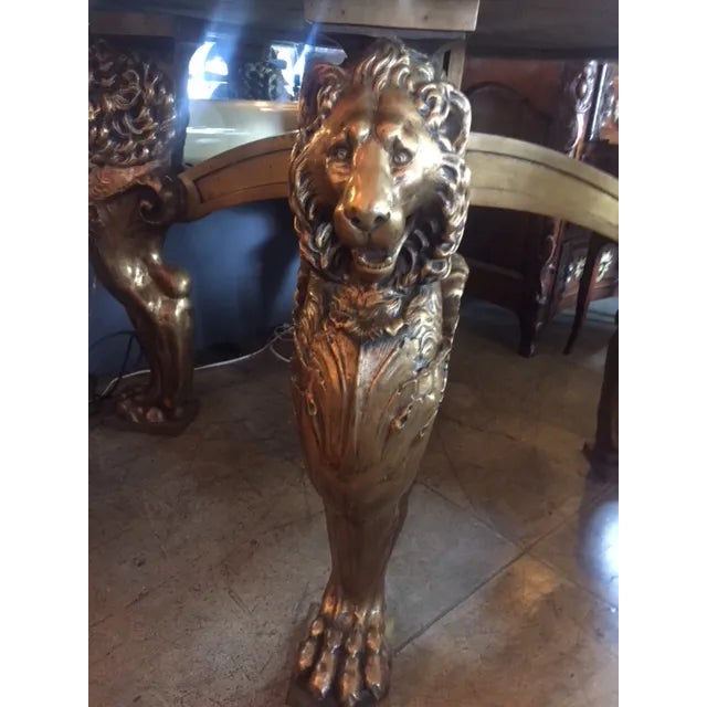 Late 19th century to 1900's bronze lion center table. French style.