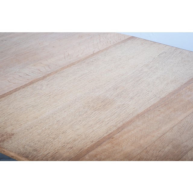Vintage Brutalist Oak Dining Table with Extensions by Henning Kjærnulf, 1960s For Sale - Image 10 of 11