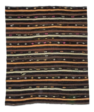 1960s Vintage Turkish Kilim Area Rug- 7′2″ × 8′6″