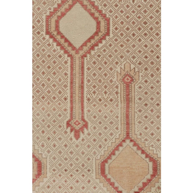 1950s Vintage Persian Rug in Beige-Brown and Red Geometric Patterns From Rug & Kilim For Sale In New York - Image 6 of 8