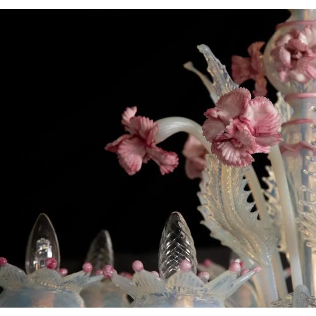 Light Blue and Pink Venetian Chandelier, 1950s For Sale - Image 9 of 18