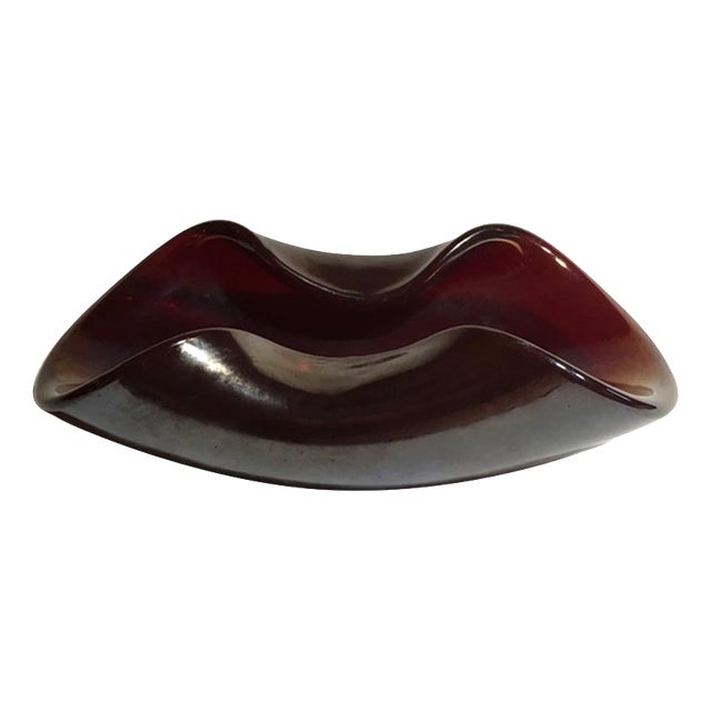 Mid-Century Modern Rubin Color Blown Paste Glass Bowl, Italy, 1960s For Sale