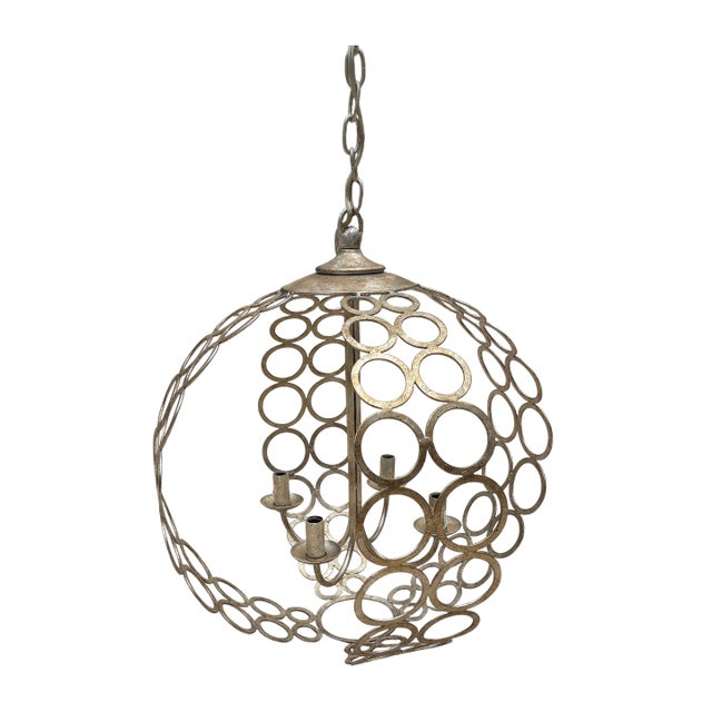 Currey & Co. Tartufo Silver Orb Chandeleir For Sale