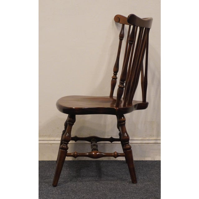 Wood Ethan Allen Antiqued Pine Old Tavern Duxbury Fiddleback Dining Side Chair 12-6010 For Sale - Image 7 of 10