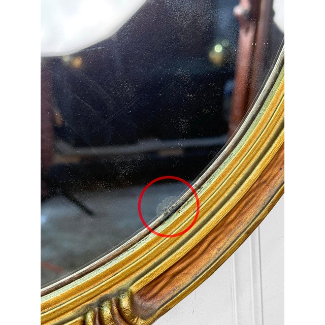Antique Victorian Rococo Gilt Wood Gold Round Mirror For Sale - Image 11 of 11