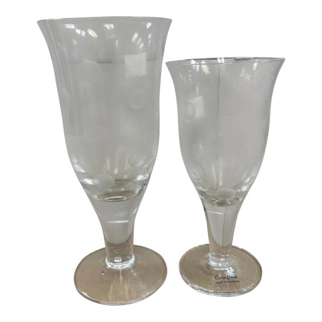Dots Wine and Water Stemmed Glasses by Casafina - 2 Pieces For Sale