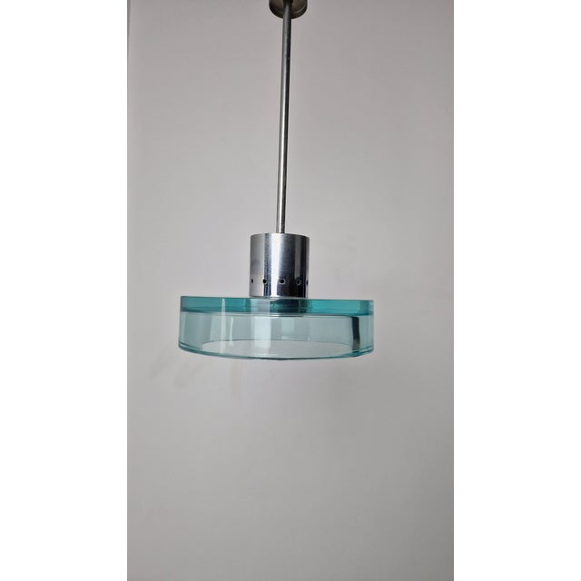 Vintage Blue Glass Pendant Light by Flavio Poli for Seguso, in Very Good conditions. Designed 1960 to 1969 I have official...