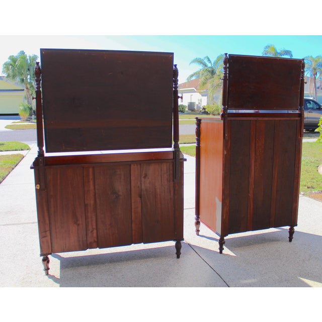 Antique Mahogany Dresser Set With Swivel Mirrors - Circa 1880 Victorian Bedroom Furniture For Sale - Image 18 of 18