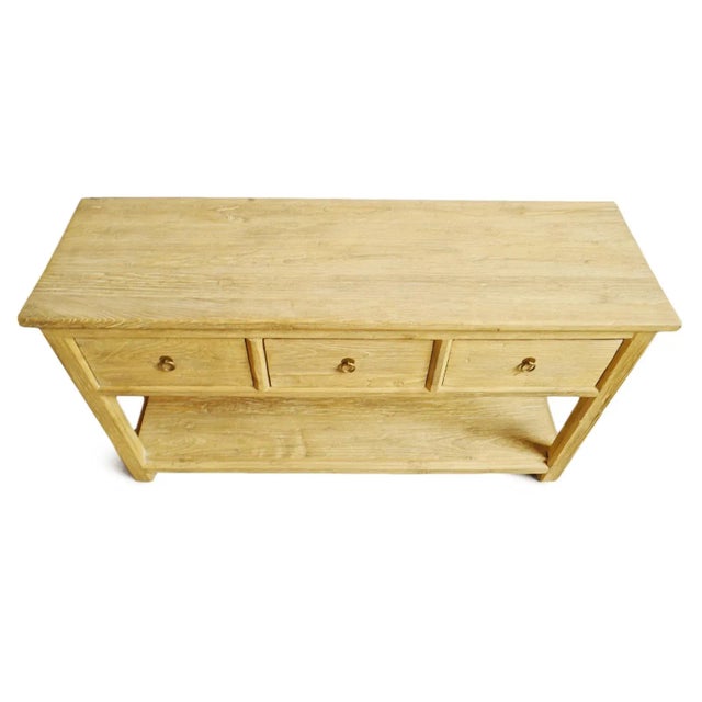 Farmhouse Simple 3 Drawer Farm Console Table For Sale - Image 3 of 8