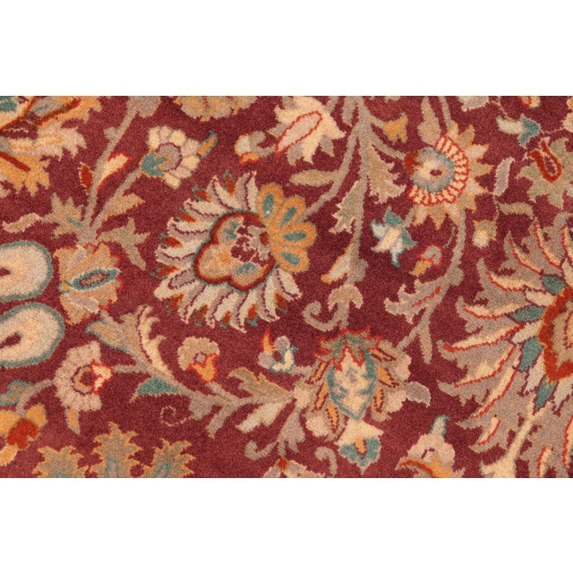 Shabby Chic 1990's Pak-Persian Burgundy/Grey Wool Rug - 6'0'' X 9'4'' For Sale - Image 4 of 9