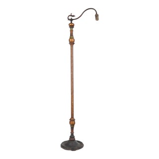 Mid 20th Century Restored Victorian Brass & Cast Iron Bridge Floor Lamp For Sale
