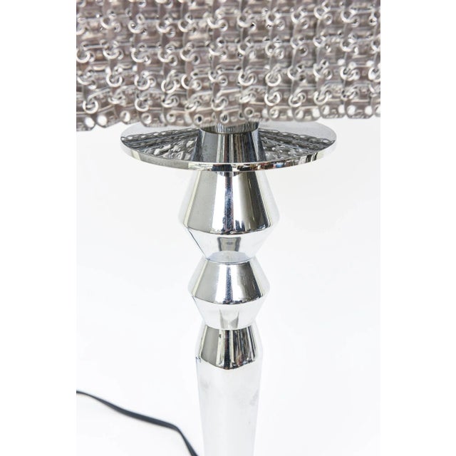 Italian Visionaire Isotta Chain Link Luxury Silver Table or Console Lamp For Sale - Image 9 of 11