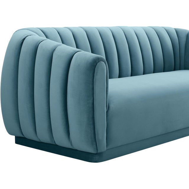 Arno Sea Blue Velvet Sofa Chairish