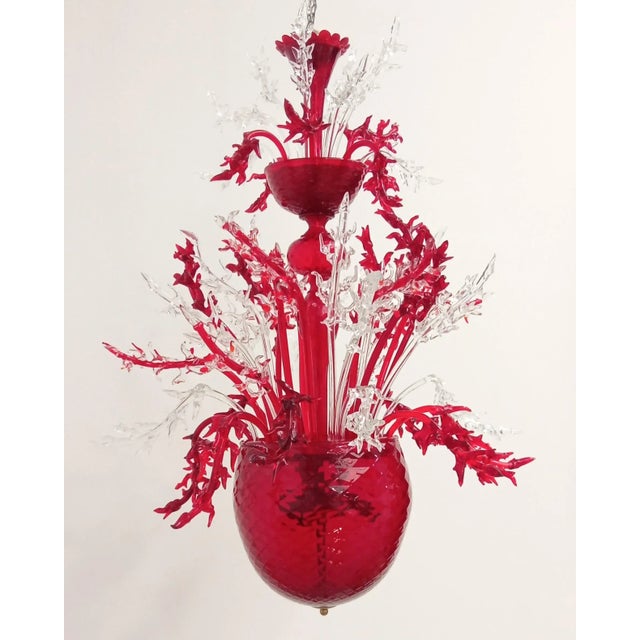 Red Murano Glass Chandelier, 1990s For Sale - Image 12 of 12