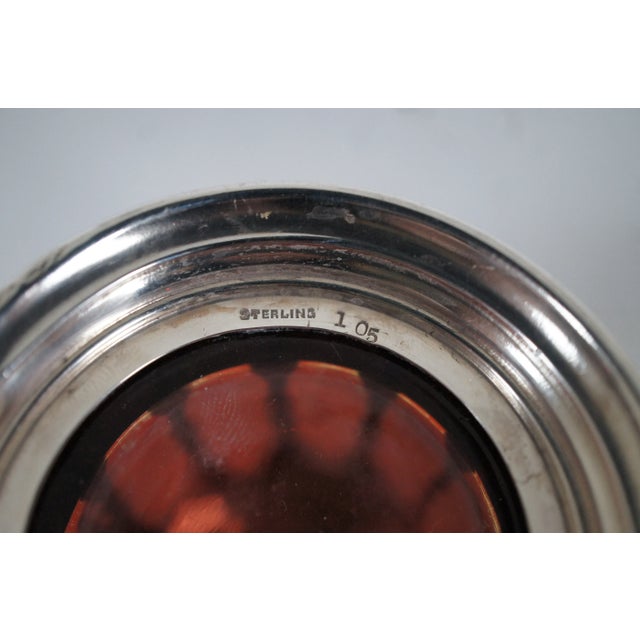 Antique American Sterling Silver & Ruby Glass 105 Condiment Pot & Spoon For Sale - Image 12 of 13