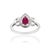 Natural 1.4ct Ruby & Diamond Halo Cocktail Ring Size 6 in 14k White Gold For Sale - Image 9 of 16