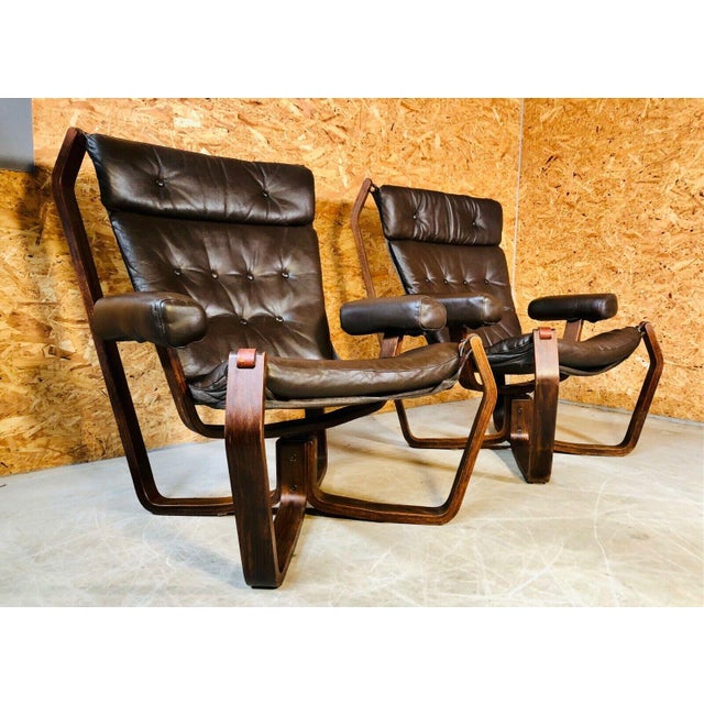Animal Skin Vintage Scandinavian Viking Chair in Coco Leather, 1970s For Sale - Image 7 of 8