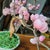 VTG Glass Pink Cherry Blossom Flowers Leaves Bonsai Tree 12" Tall 4.5" Round MCM For Sale - Image 4 of 16