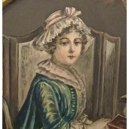 19th Century Antique Portrait of Early 19th C. Woman For Sale - Image 5 of 6
