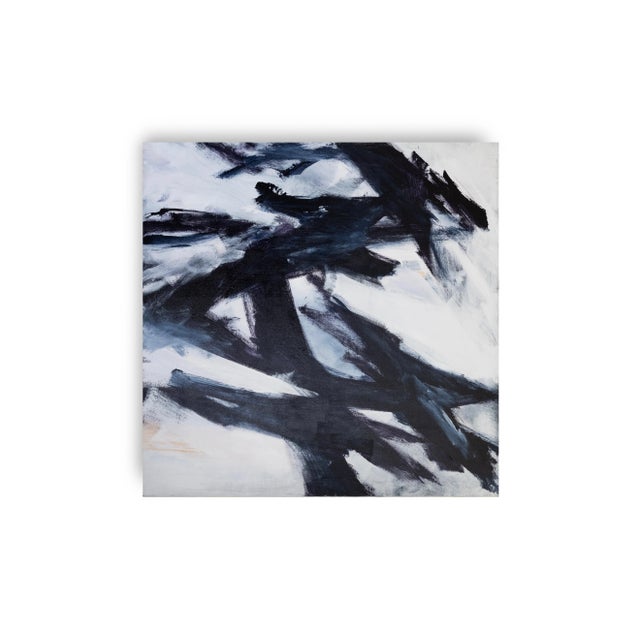 2020s “Europa” Contemporary Abstract Black and White Acrylic Painting For Sale - Image 5 of 8