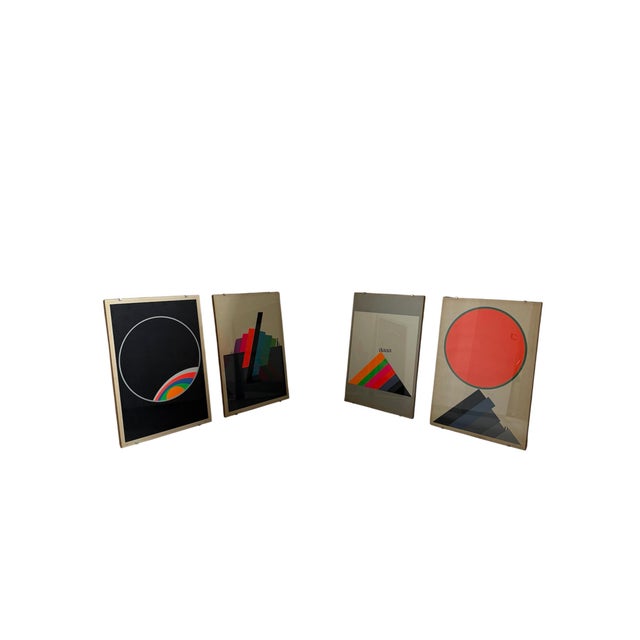 Eugenio Carmi, Untitled, 1970s, Glass, Wood and Paper, Lithograph, Set of 4 For Sale - Image 9 of 9