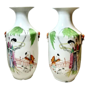 Early 1900s Chinese Porcelain Vases - a Pair