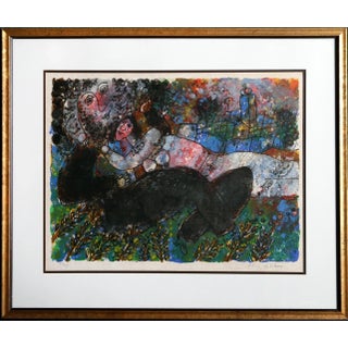 Ruth Et Booz from the Ruth Portfolio, Theo Tobiasse Lithograph on Japon, Signed and Numbered in Pencil For Sale