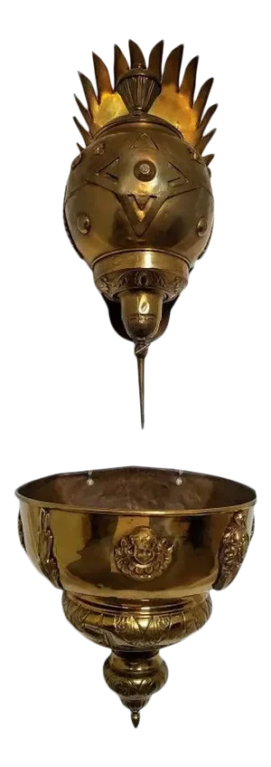 Antique Continental Renaissance Holy Water Lavabo