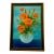 Vintage Painting of Colorful Poppies in a Vase For Sale
