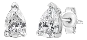 14K White Gold 1/2 Cttw Pear Shape Solitaire Lab Grown Diamond Stud Earrings (F-G Color, VS2-SI1 Clarity)