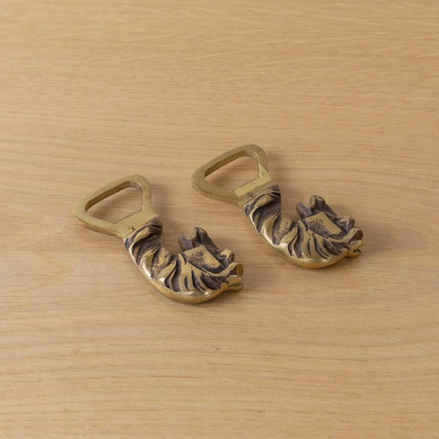 Brass 1950s French Brass Horse Bottle Opener For Sale - Image 8 of 10