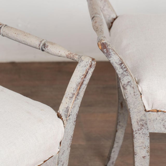 Pair, Early 20th Century Swedish Gray Gustavian Tabouret Stools For Sale - Image 12 of 15