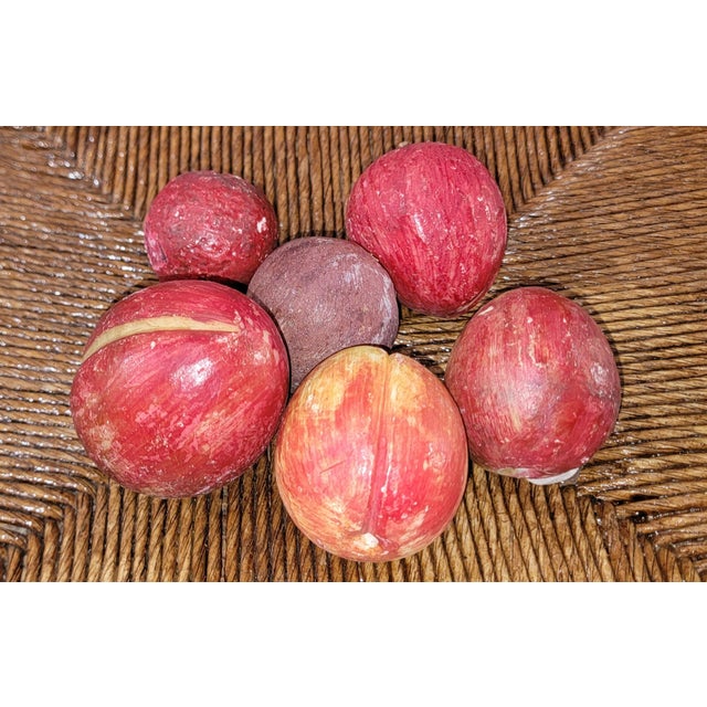 Late 19th Century Wooden Footed Bowl W/26 Stone Fruits For Sale - Image 12 of 14