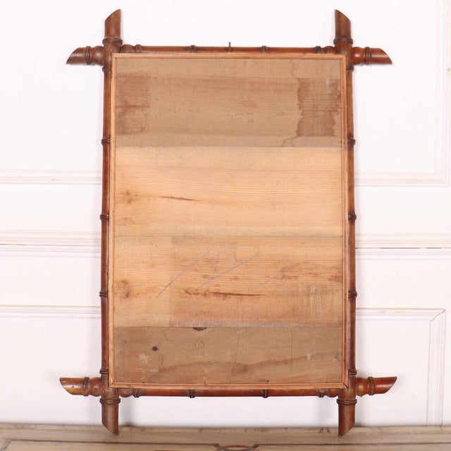 Glass French Faux Bamboo Mirror For Sale - Image 7 of 9