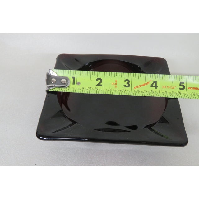 Mid 20th Century Anchor Hocking Ruby Red Glass Ashtray 4214b For Sale - Image 5 of 9
