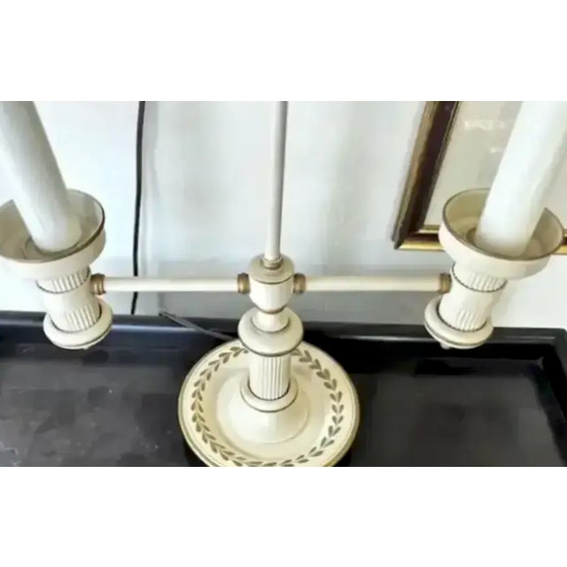 Mid Century Toleware Double Shade Lamp For Sale - Image 4 of 9