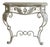 Console Table with Openwork Metal Frame and Scrollwork Ornamentation For Sale
