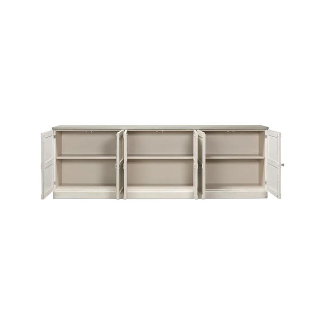 French Country Country Off White and Gray Painted Sideboard For Sale - Image 3 of 9