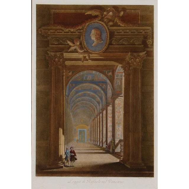 This is an original 18th century hand-colored copper-plate engraving by Giovanni Volpato after a drawing by Camporesi. It...