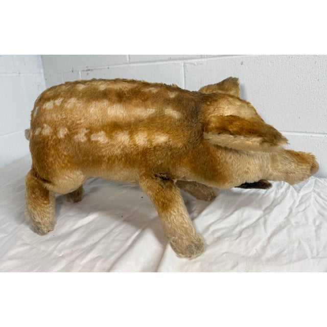 Large Vintage Handmade German Steiff Mohair Dalle Boar Pig Stuffed Animal 23 In. For Sale - Image 14 of 16