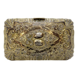 Napoleon III Cigarette Case or Jewelry Box in Gilt Silver, France, 19th Century For Sale